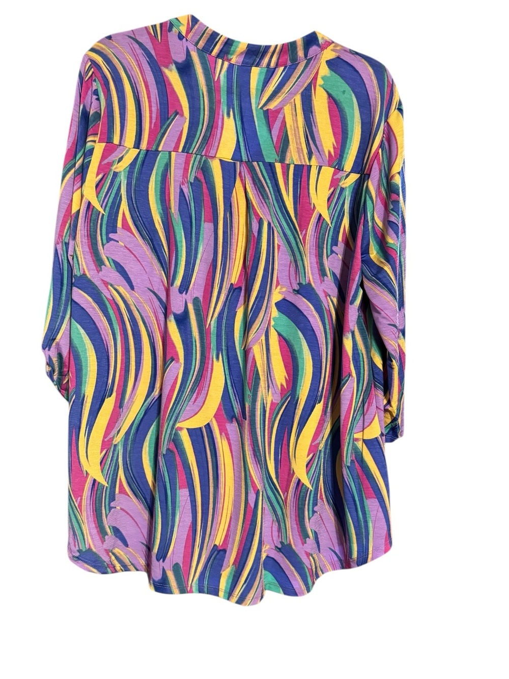 Dear Scarlett Lizzy Lavender Mardi Gras Quarter Sleeve Top NWT - Picture 2 of 10